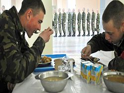 Украинские солдаты не хотят есть кашу с червями